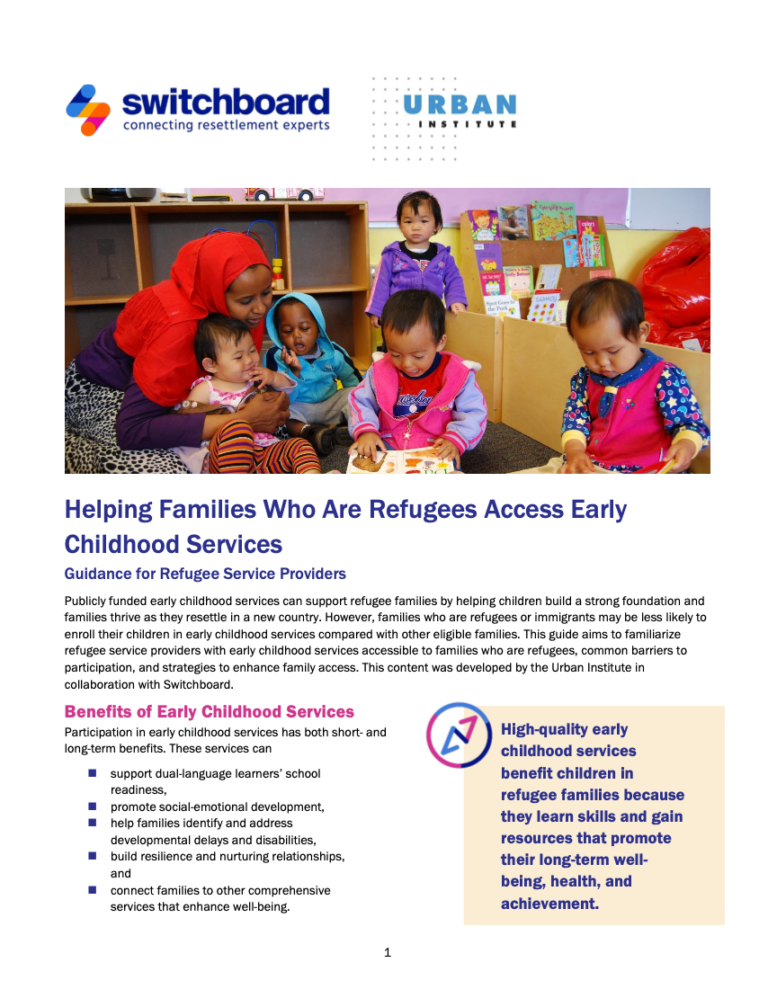Helping Families Who Are Refugees Access Early Childhood Services